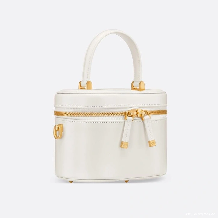Cheap Calfskin CD White Dior Small Vanity Signature Case 0818 Luxury